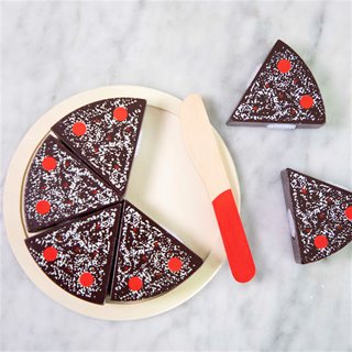 Cutting cake - chocolate